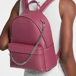 Michael Kors Pink Leather Backpack with Chain